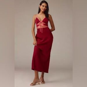 MISHA Ramira V-Neck Cutout Midi Dress size small